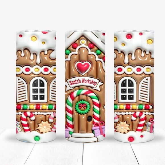 3D Gingerbread House Tumbler Gift Set, Thinking of You, Christmas, Holidays - Picture 1 of 4